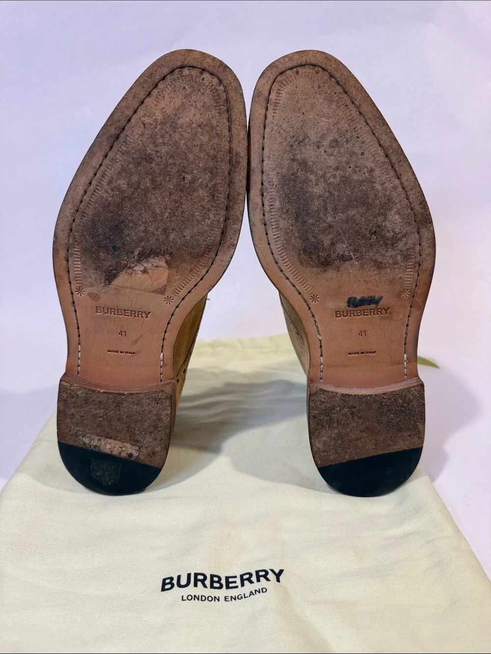 Burberry Light Brown Suede Chukka Boots EU 41 US Mens 8 Womens 9.5